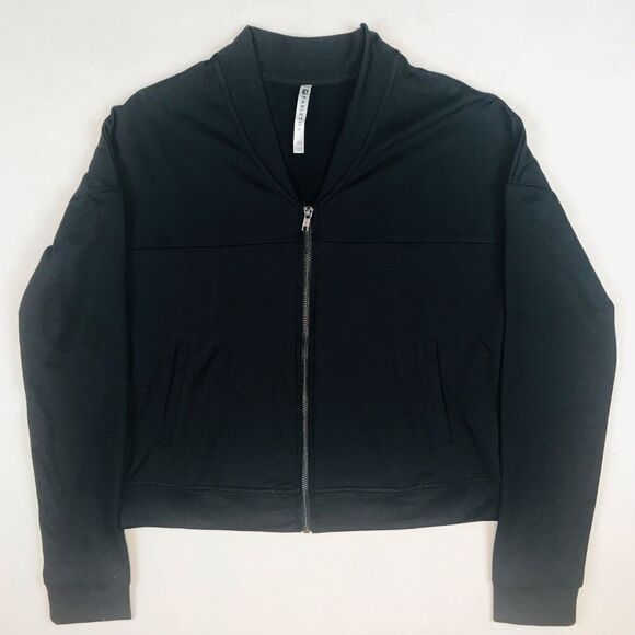 Fabletics Black Zip Up Attis Bomber Pleated Jacket - Women’s XS - Picture 2 of 12